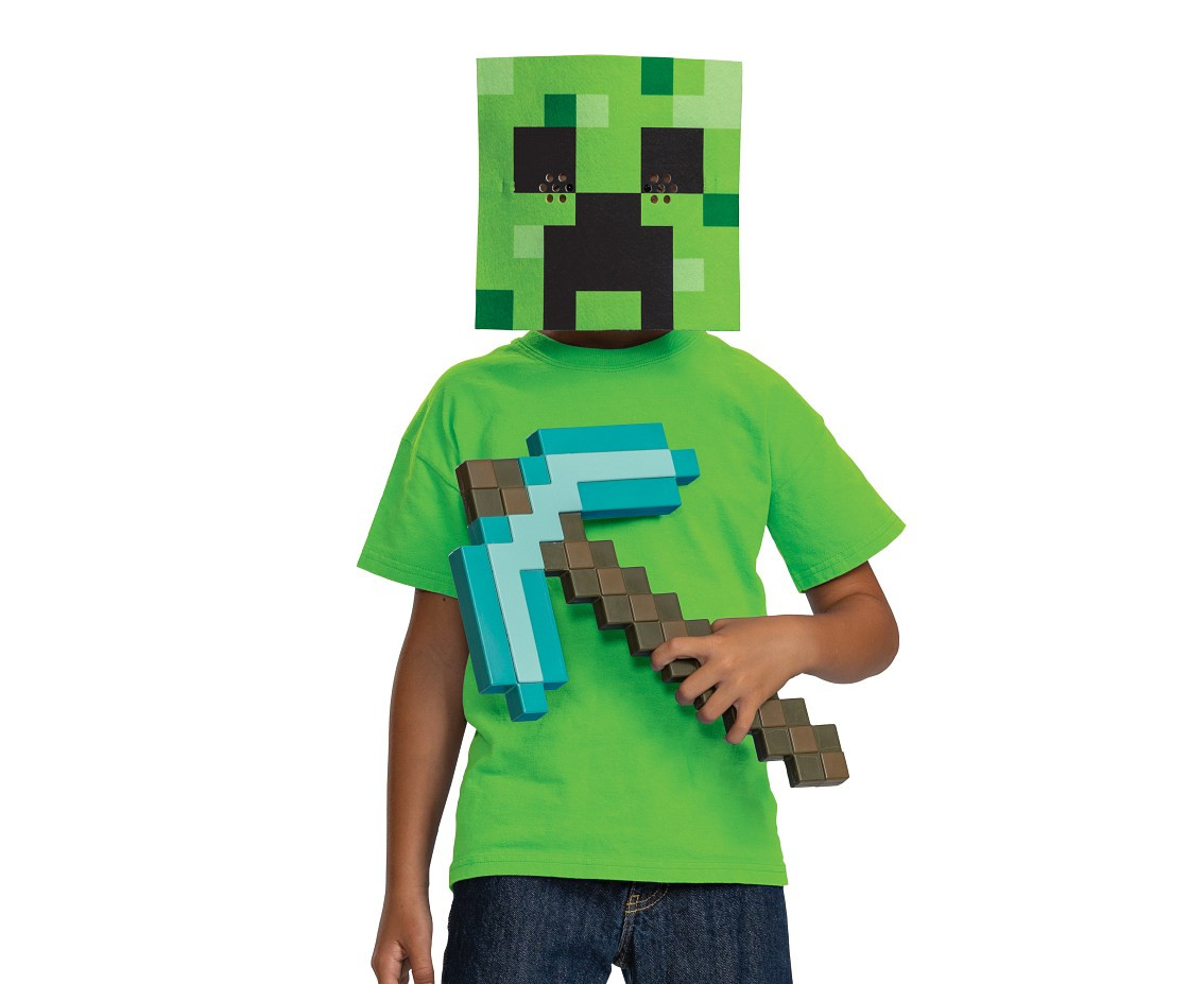 Minecraft Pickaxe and Mask set, (license), one size